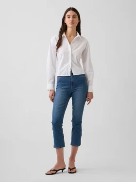 Capri-Jeans mit hoher Leibhöhe