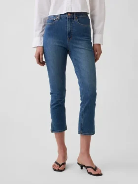 Capri-Jeans mit hoher Leibhöhe
