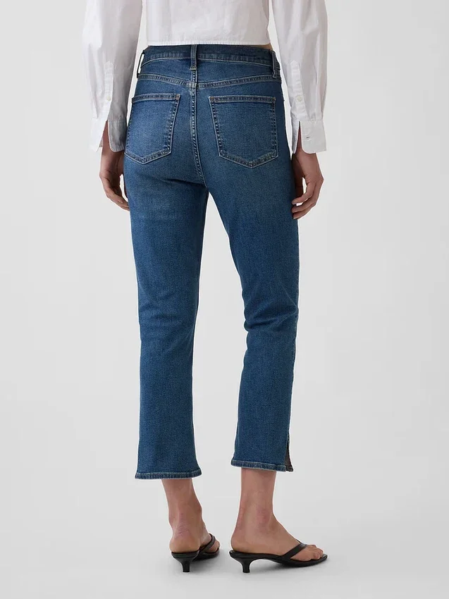 Capri-Jeans mit hoher Leibhöhe
