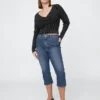 Capri-Jeans mit hoher Leibhöhe