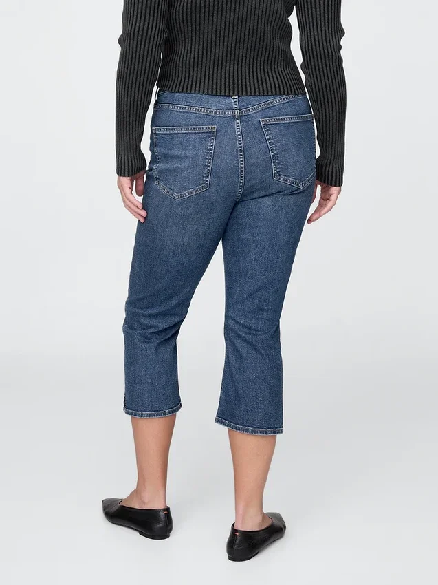 Capri-Jeans mit hoher Leibhöhe