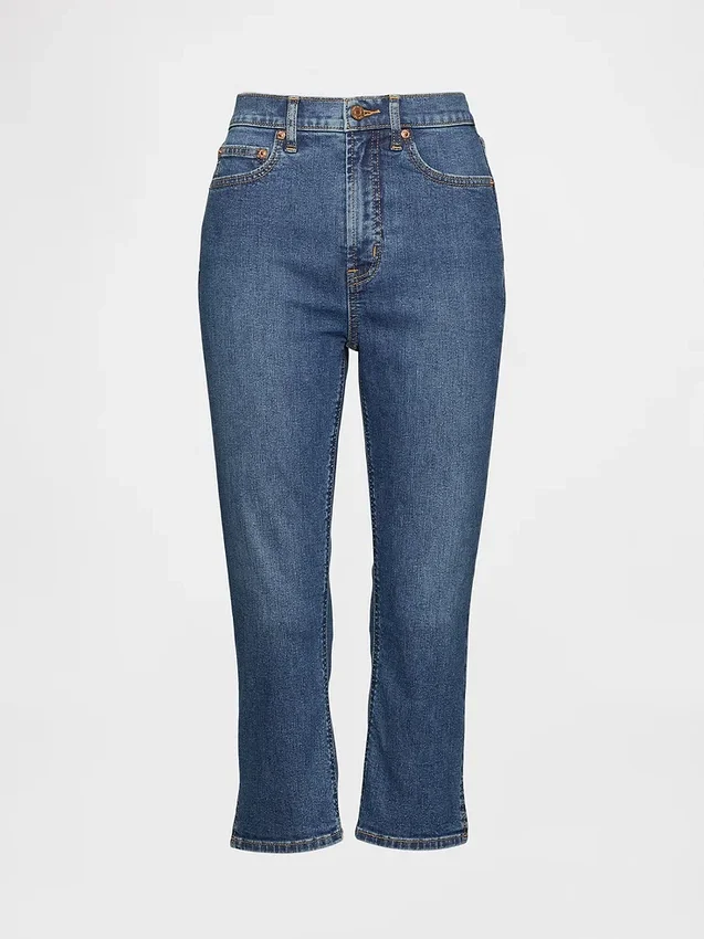 Capri-Jeans mit hoher Leibhöhe