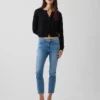 Capri-Jeans mit niedriger Leibhöhe
