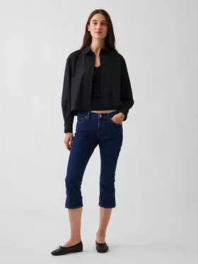 Capri-Jeans mit niedriger Leibhöhe