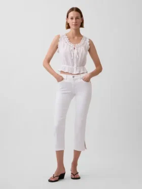 Capri-Jeans mit niedriger Leibhöhe