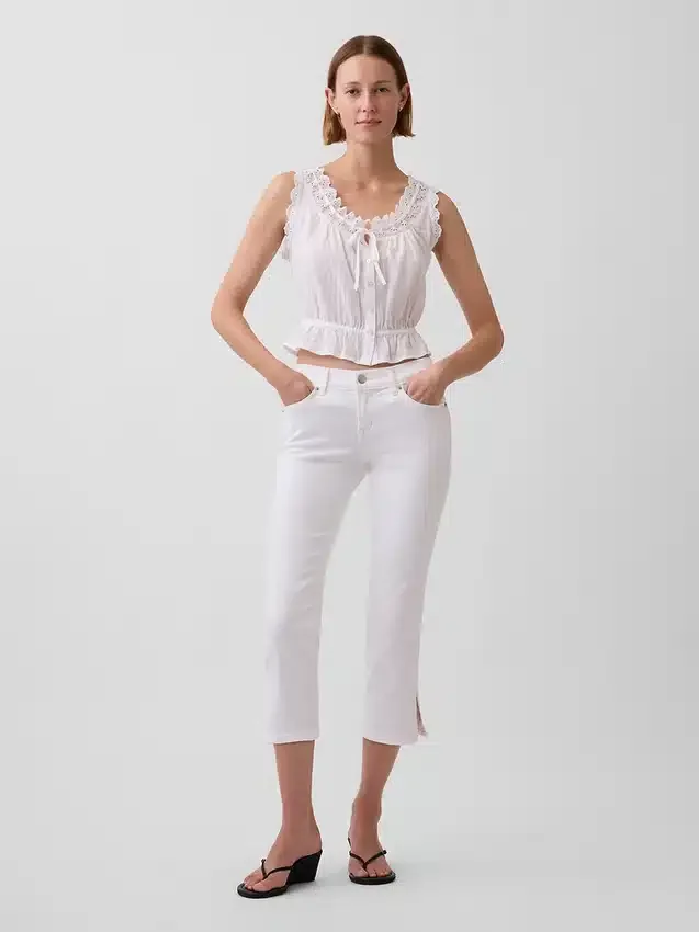 Capri-Jeans mit niedriger Leibhöhe