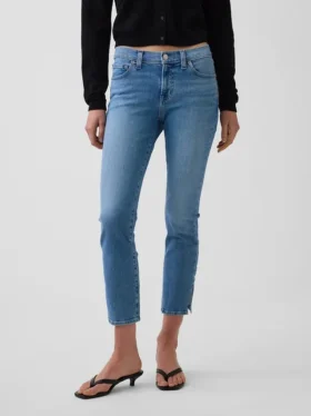 Capri-Jeans mit niedriger Leibhöhe