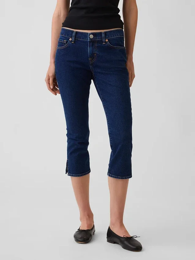 Capri-Jeans mit niedriger Leibhöhe