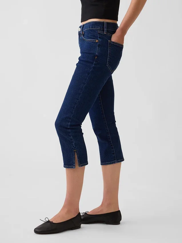 Capri-Jeans mit niedriger Leibhöhe