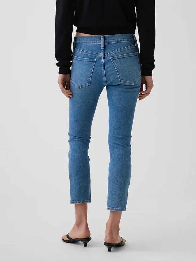 Capri-Jeans mit niedriger Leibhöhe