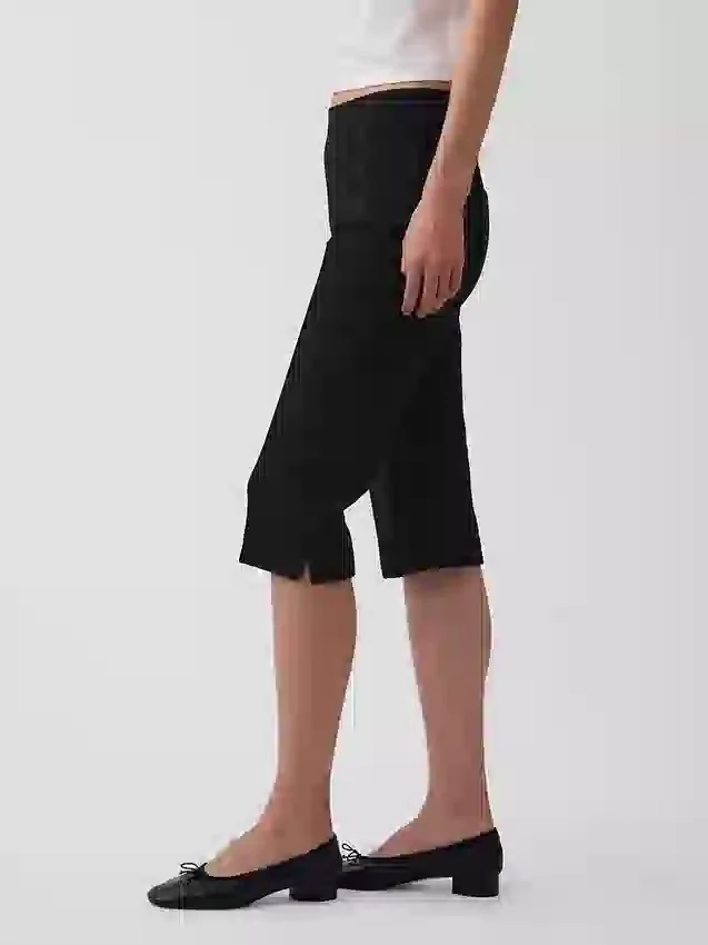 Caprihose mit hoher Leibhöhe aus Doppelstrick