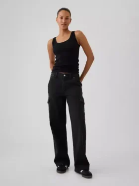 Cargo-Jeans mit mittlerer Leibhöhe im 90er-Jahre-Stil, locker geschnitten
