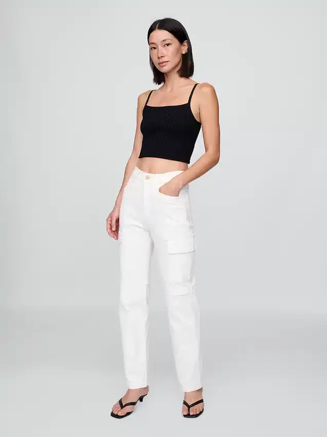 Cargo-Jeans mit mittlerer Leibhöhe im 90er-Jahre-Stil, locker geschnitten
