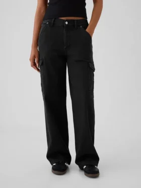 Cargo-Jeans mit mittlerer Leibhöhe im 90er-Jahre-Stil, locker geschnitten