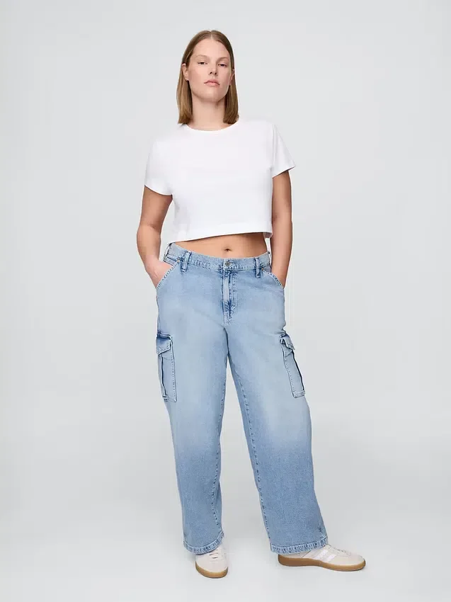 Cargo-Jeans mit mittlerer Leibhöhe im 90er-Jahre-Stil, locker geschnitten