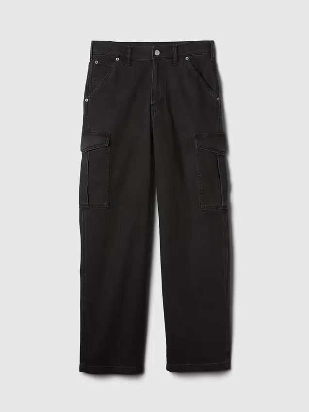 Cargo-Jeans mit mittlerer Leibhöhe im 90er-Jahre-Stil, locker geschnitten