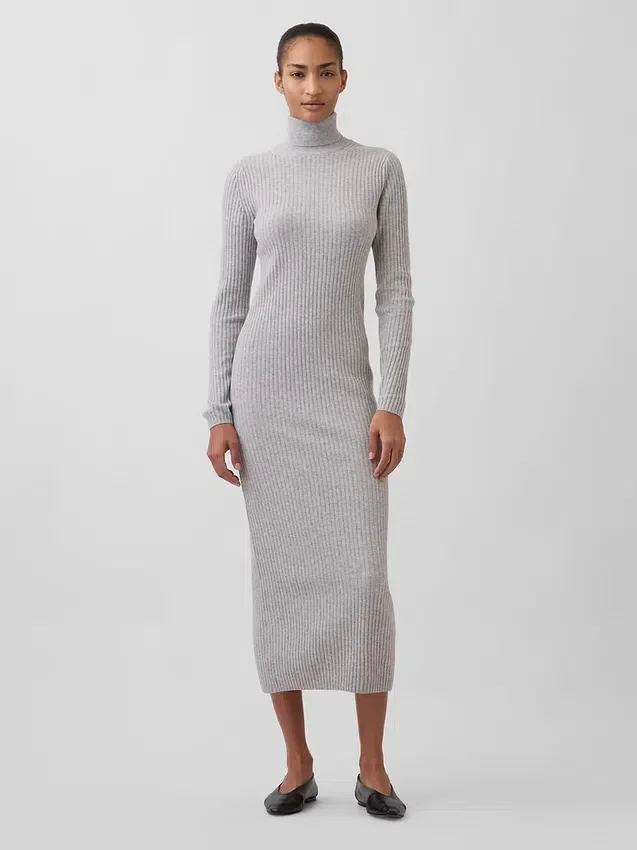 CashSoft Maxi-Pullover-Kleid mit Rollkragen