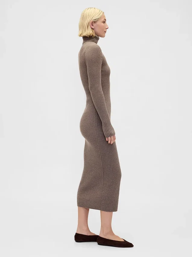 CashSoft Maxi-Pullover-Kleid mit Rollkragen