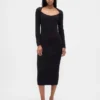 CashSoft-Midi-Pullover-Kleid mit Rippbündchen