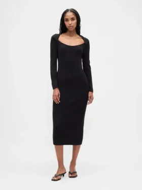 CashSoft-Midi-Pullover-Kleid mit Rippbündchen
