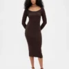 CashSoft-Midi-Pullover-Kleid mit Rippbündchen