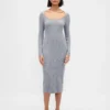CashSoft-Midi-Pullover-Kleid mit Rippbündchen