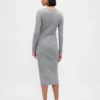 CashSoft-Midi-Pullover-Kleid mit Rippbündchen