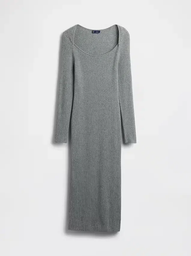 CashSoft-Midi-Pullover-Kleid mit Rippbündchen
