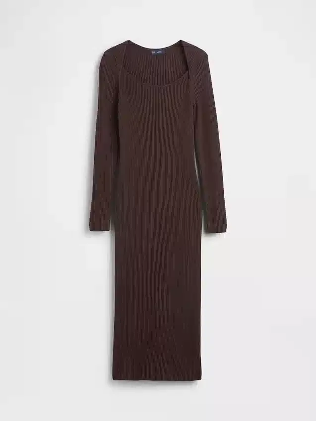 CashSoft-Midi-Pullover-Kleid mit Rippbündchen