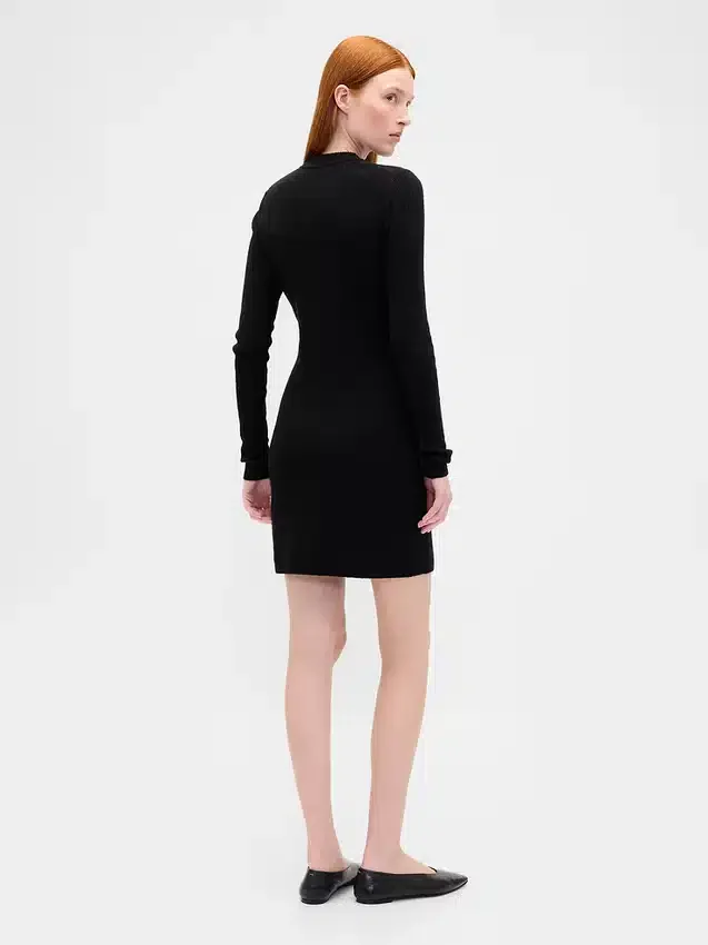 CashSoft-Mini-Pullover-Kleid mit gerippten Taschen