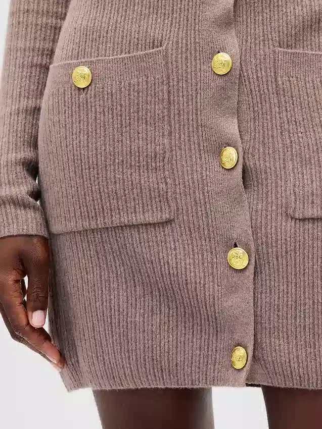 CashSoft-Mini-Pullover-Kleid mit gerippten Taschen