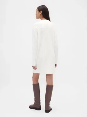 CashSoft-Mini-Pullover-Kleid mit Zopfmuster