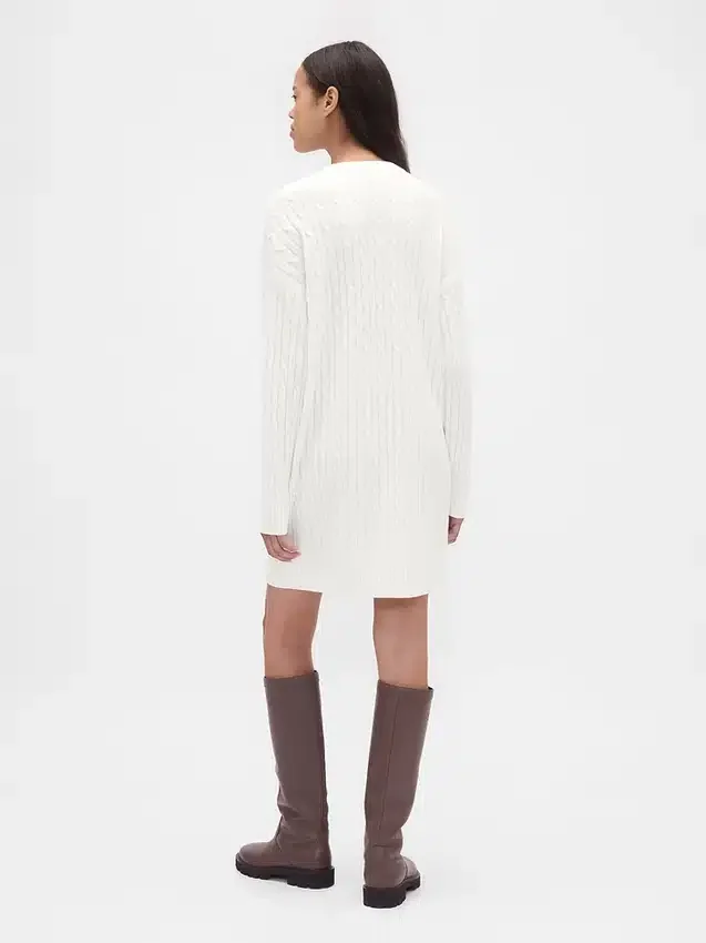 CashSoft-Mini-Pullover-Kleid mit Zopfmuster
