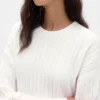 CashSoft-Mini-Pullover-Kleid mit Zopfmuster