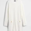 CashSoft-Mini-Pullover-Kleid mit Zopfmuster