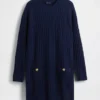 CashSoft-Mini-Pullover-Kleid mit Zopfmuster