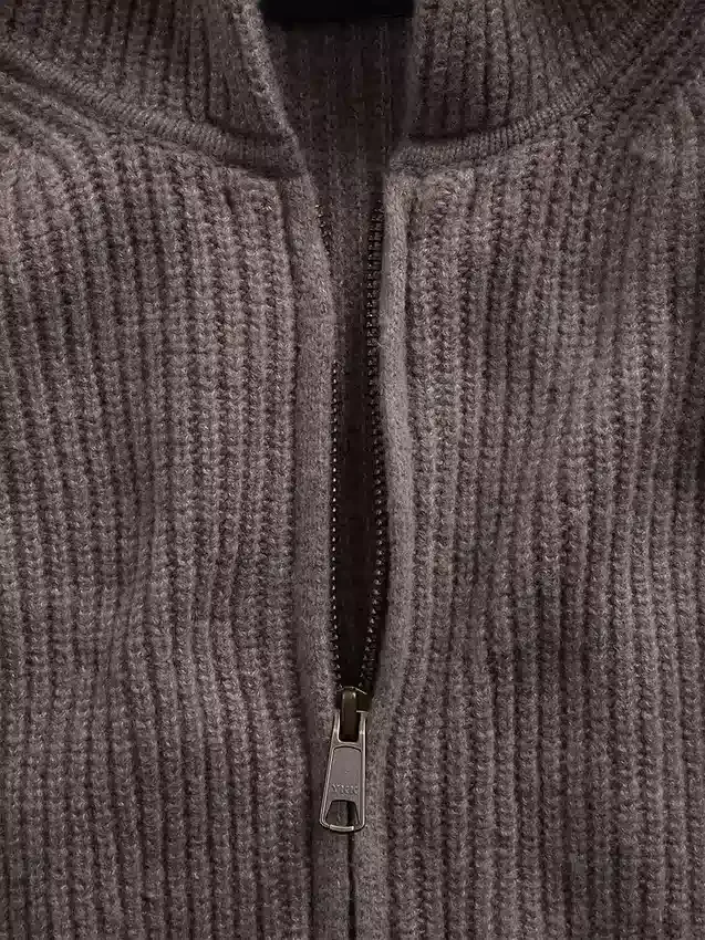 CashSoft Oversize-Kapuzenpullover mit Shaker-Stitch und Reißverschluss