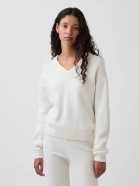 CashSoft Oversize-Pullover mit V-Ausschnitt
