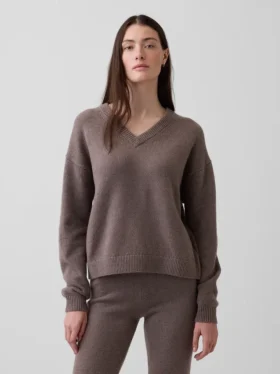 CashSoft Oversize-Pullover mit V-Ausschnitt