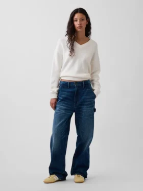 CashSoft Oversize-Pullover mit V-Ausschnitt