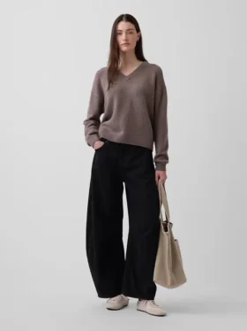 CashSoft Oversize-Pullover mit V-Ausschnitt