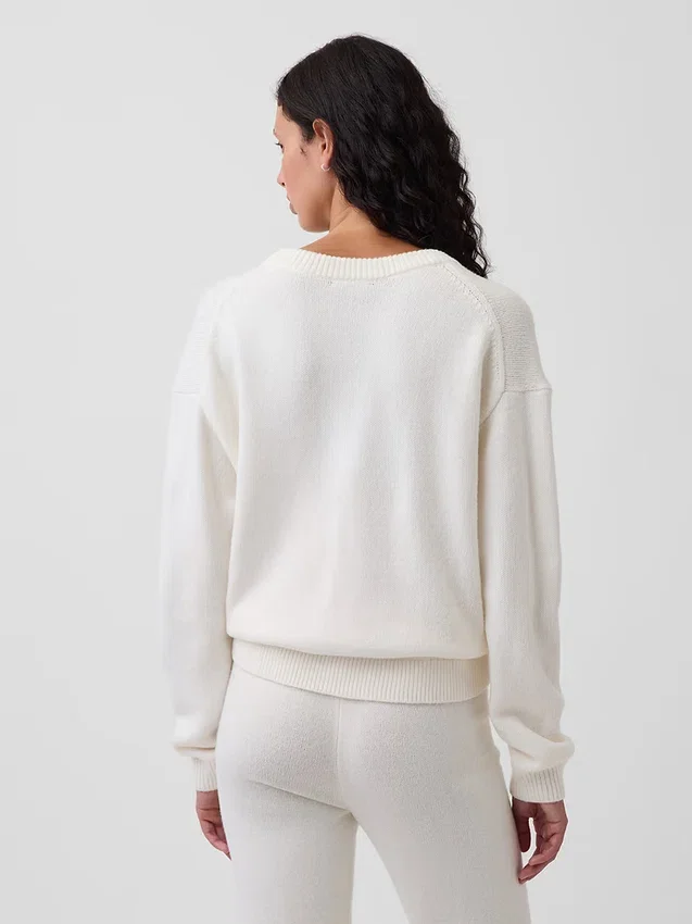 CashSoft Oversize-Pullover mit V-Ausschnitt