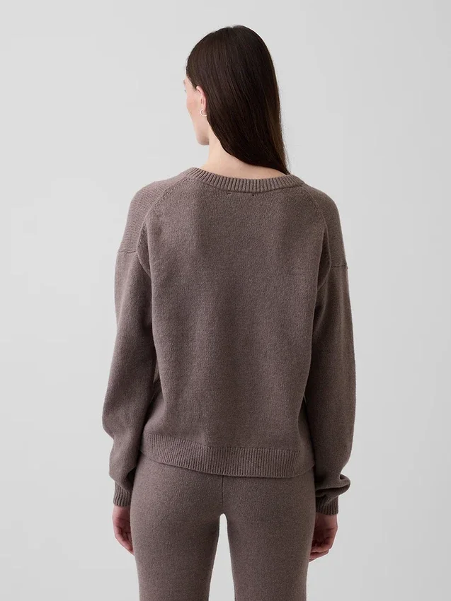 CashSoft Oversize-Pullover mit V-Ausschnitt