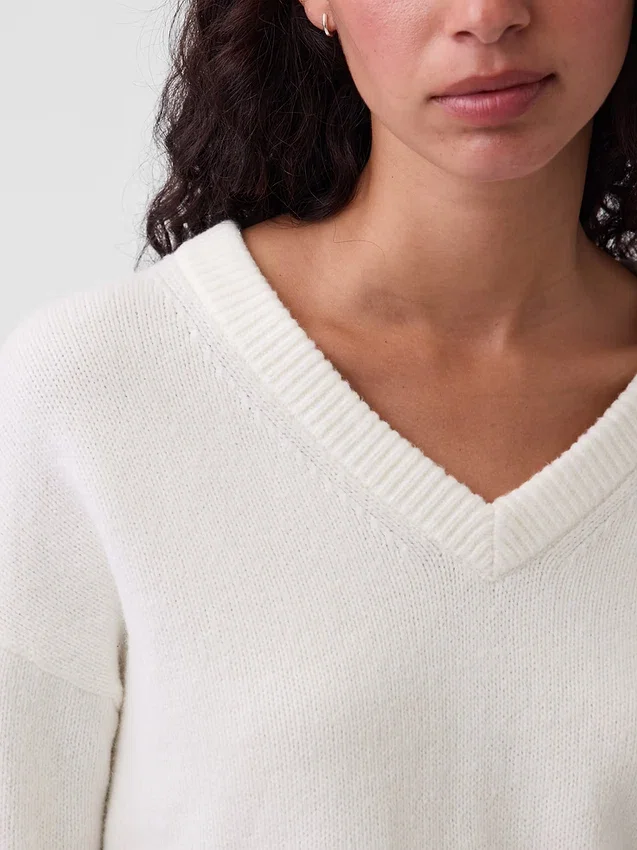 CashSoft Oversize-Pullover mit V-Ausschnitt