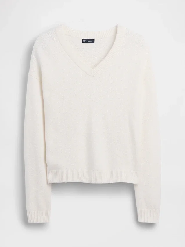 CashSoft Oversize-Pullover mit V-Ausschnitt