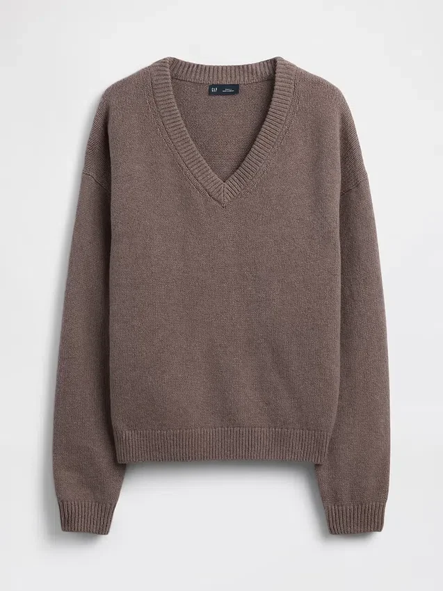 CashSoft Oversize-Pullover mit V-Ausschnitt