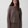 CashSoft Oversize-Pullover mit Zopfmuster