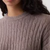 CashSoft Oversize-Pullover mit Zopfmuster