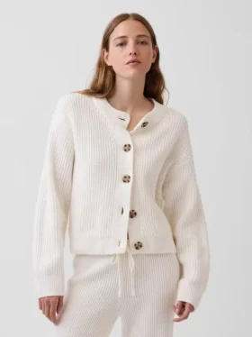 CashSoft Oversize-Strickjacke im Shaker-Stitch-Look