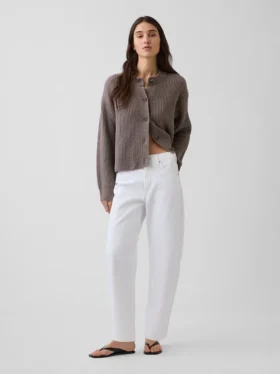 CashSoft Oversize-Strickjacke im Shaker-Stitch-Look